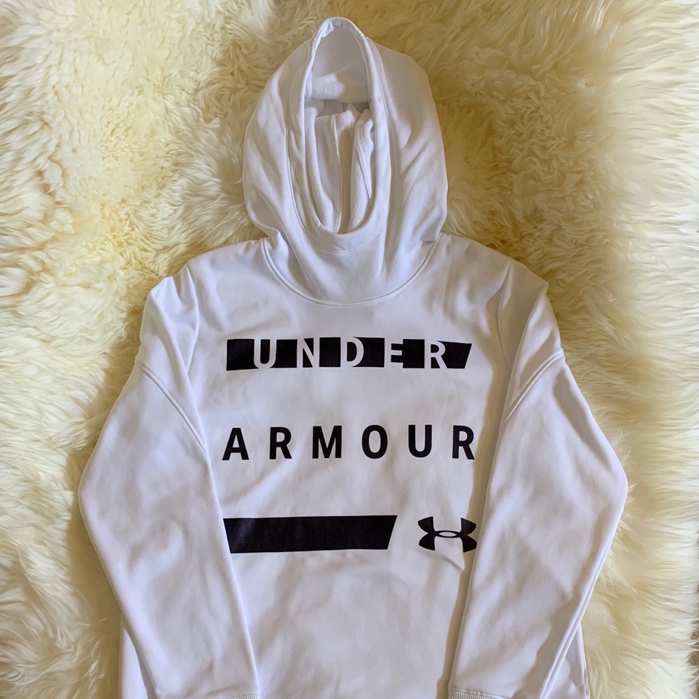 Under Armour Fleece Logo Cowl Neck Pullover Hoodie - Picture 3 of 8